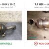 Décata 206 1.4 HDI inox 304L - downpipe 8HX / 8HZ, version catalysée